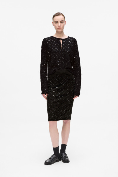 SUKŇA KARL LAGERFELD EMBELLISHED KNIT SKIRT - Fotografia č. 1