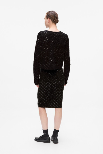SUKŇA KARL LAGERFELD EMBELLISHED KNIT SKIRT - Fotografia č. 3