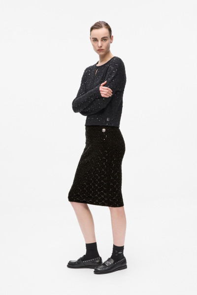 SUKŇA KARL LAGERFELD EMBELLISHED KNIT SKIRT - Fotografia č. 2