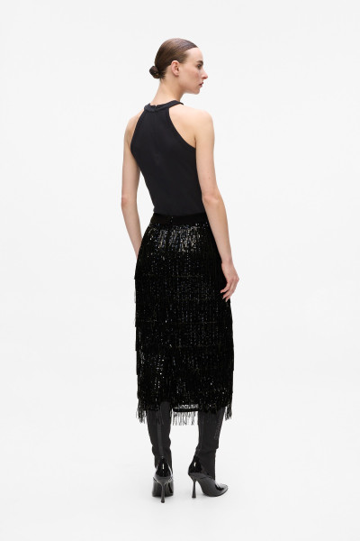 SUKNĚ KARL LAGERFELD SEQUINS FRINGE SKIRT - Fotografie č. 2