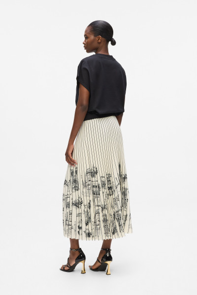 SZOKNYA KARL LAGERFELD PARIS SKETCH PLEATED SKIRT - Kép 2