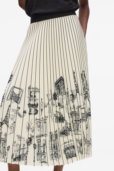 SZOKNYA KARL LAGERFELD PARIS SKETCH PLEATED SKIRT - Kép 4