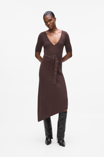 RUHA KARL LAGERFELD BELTED KNIT DRESS - Kép 1