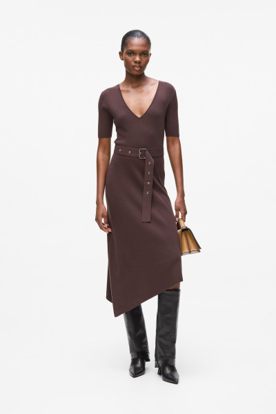 RUHA KARL LAGERFELD BELTED KNIT DRESS - Kép 3