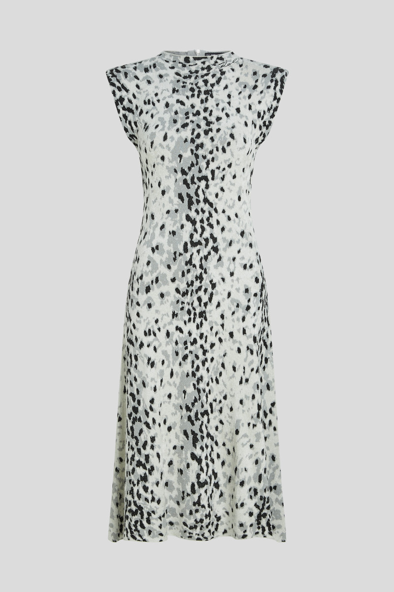 Šaty Karl Lagerfeld Snow Leo Jacquard Knit Dress Aop Karl Snow Leopard