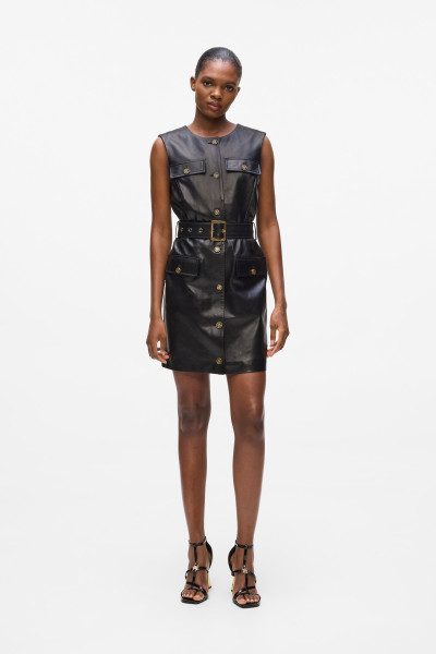 RUHA KARL LAGERFELD RETRO LEATHER DRESS - Kép 1