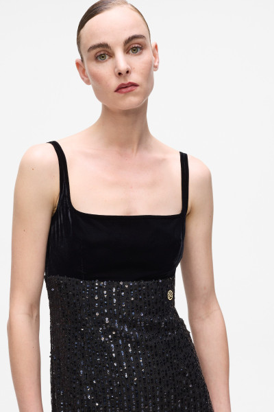 ŠATY KARL LAGERFELD SEQUINS FRINGE DRESS - Fotografie č. 4