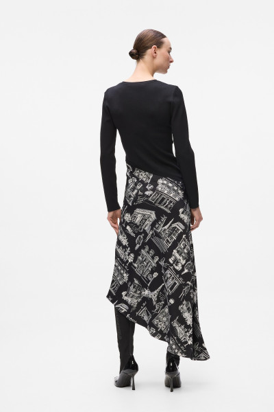 ŠATY KARL LAGERFELD PARIS SKETCH FABRIC MIX DRESS - Fotografia č. 2