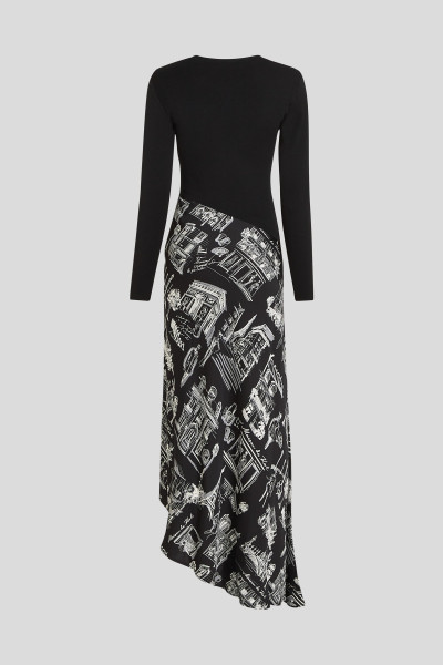 ŠATY KARL LAGERFELD PARIS SKETCH FABRIC MIX DRESS - Fotografia č. 6