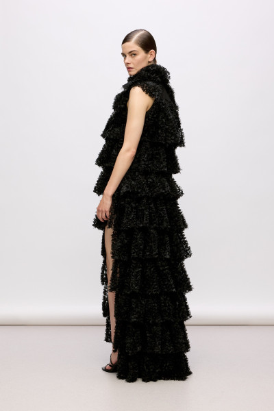 ŠATY KARL LAGERFELD KARL STUDIO RUFFLE MESH DRESS - Fotografie č. 2