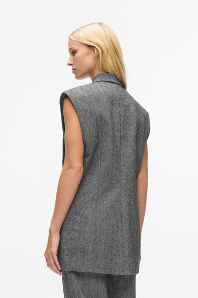 MELLÉNY KARL LAGERFELD EMBELLISHED LAPEL TWEED GILET - Kép 3