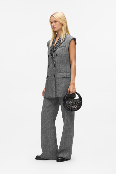 MELLÉNY KARL LAGERFELD EMBELLISHED LAPEL TWEED GILET - Kép 2