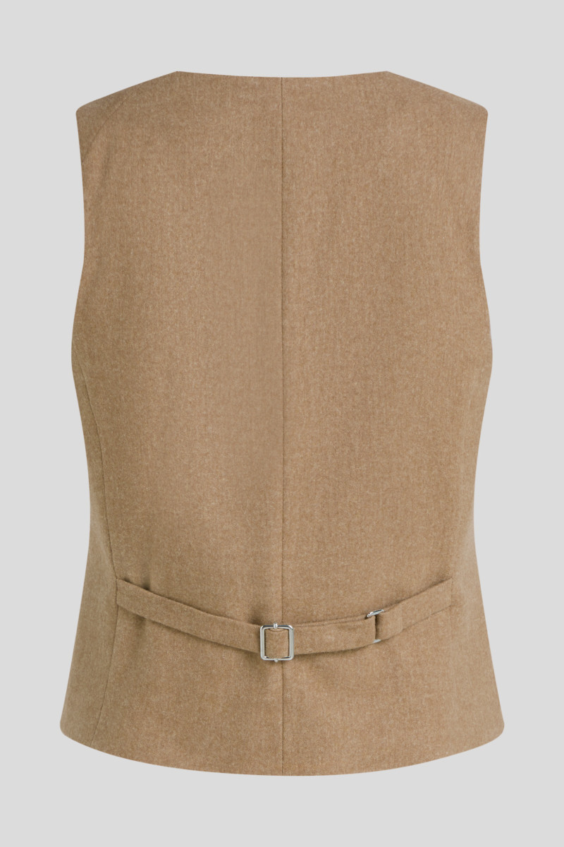 Vesta Karl Lagerfeld Flannel Waistcoat Nougat Melange