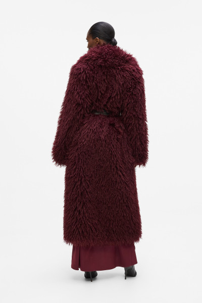 KABÁT KARL LAGERFELD FAUX FUR FASHION LONG COAT - Fotografie č. 2