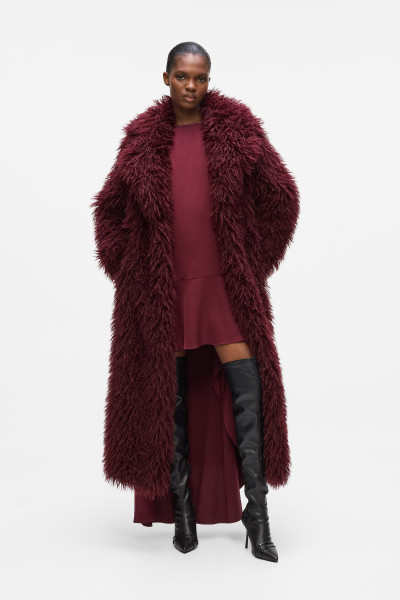 KABÁT KARL LAGERFELD FAUX FUR FASHION LONG COAT - Fotografie č. 3