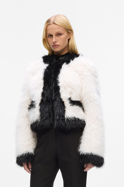 KABÁT KARL LAGERFELD FAUX FUR JACKET - Fotografie č. 1