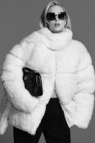 KABÁT KARL LAGERFELD KARL STUDIO FAUX FUR COAT - Fotografia č. 1