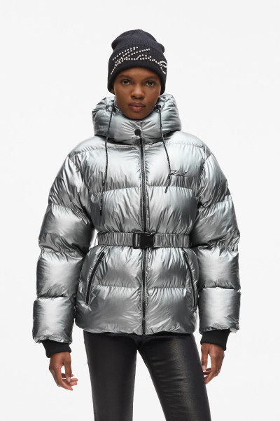 BUNDA KARL LAGERFELD METALLIC PUFFER JACKET - Fotografie č. 1