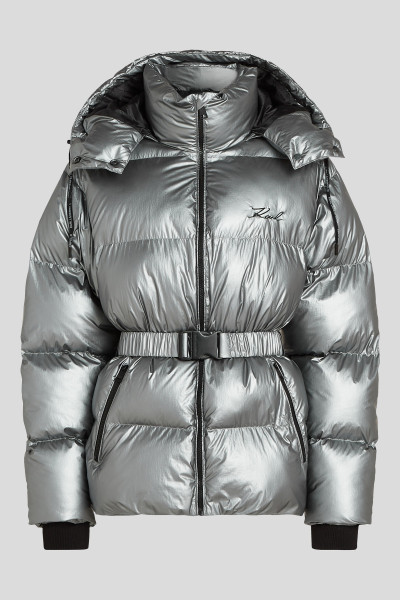 BUNDA KARL LAGERFELD METALLIC PUFFER JACKET - Fotografie č. 5