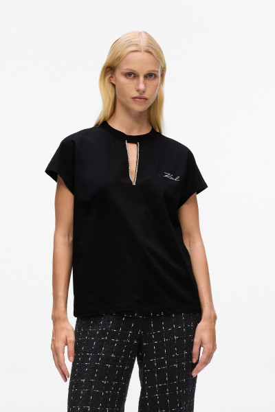 PÓLÓ KARL LAGERFELD EMBELLISHED RELAXED T-SHIRT - Kép 1