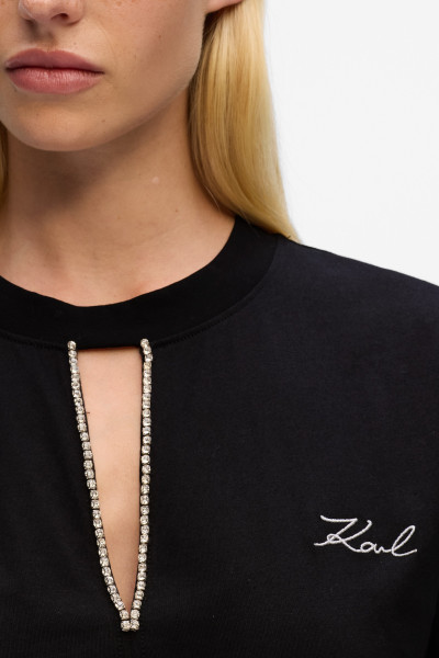 PÓLÓ KARL LAGERFELD EMBELLISHED RELAXED T-SHIRT - Kép 4