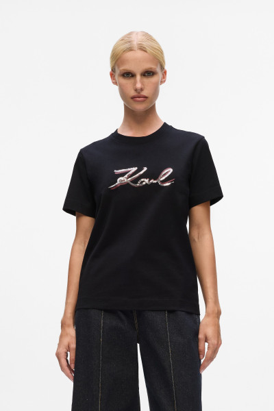 PÓLÓ KARL LAGERFELD SIGNATURE SEQUINS T-SHIRT - Kép 1