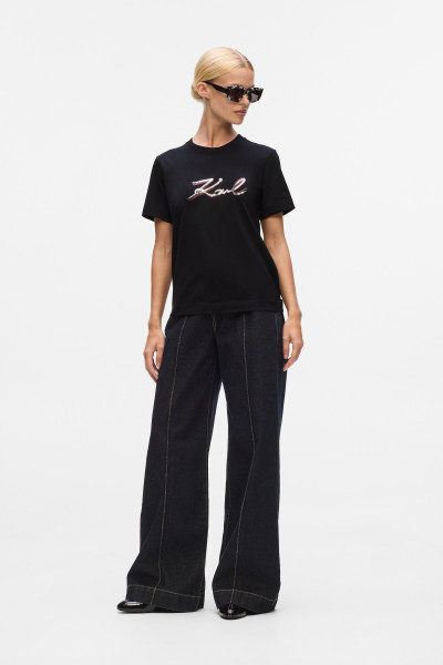 PÓLÓ KARL LAGERFELD SIGNATURE SEQUINS T-SHIRT - Kép 2