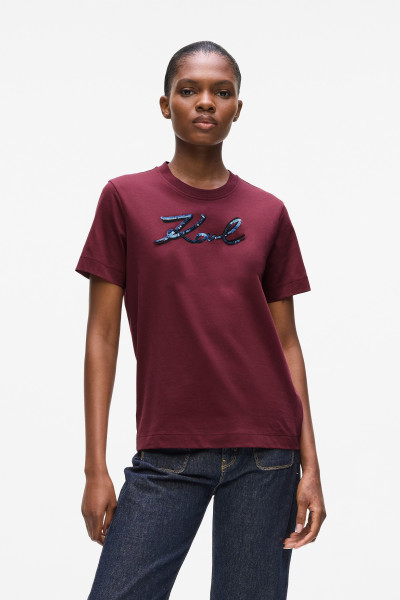 PÓLÓ KARL LAGERFELD SIGNATURE SEQUINS T-SHIRT - Kép 1