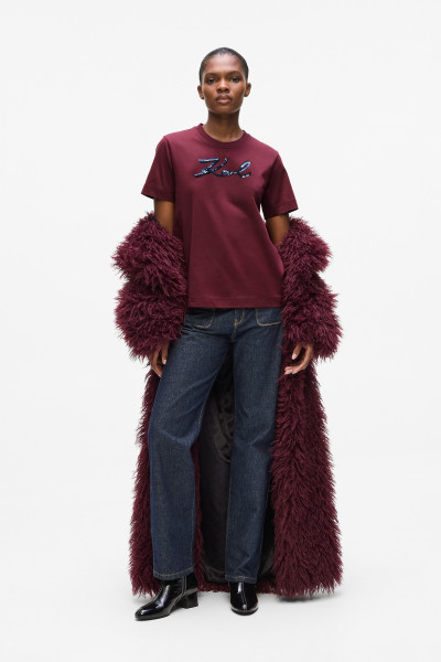 PÓLÓ KARL LAGERFELD SIGNATURE SEQUINS T-SHIRT - Kép 2