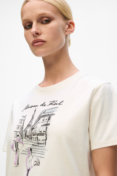 PÓLÓ KARL LAGERFELD PARIS SKETCH STREET T-SHIRT - Kép 4