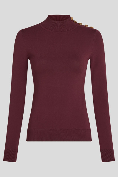 SVETR KARL LAGERFELD BUTTON DETAIL MOCK NECK - Fotografie č. 5