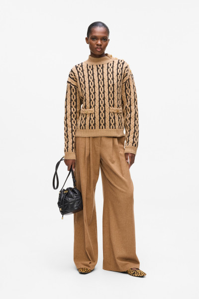 SVETR KARL LAGERFELD CABLE KNIT MOCK NECK - Fotografie č. 2