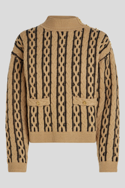 SVETR KARL LAGERFELD CABLE KNIT MOCK NECK - Fotografie č. 5