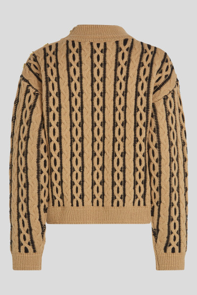 SVETR KARL LAGERFELD CABLE KNIT MOCK NECK - Fotografie č. 6