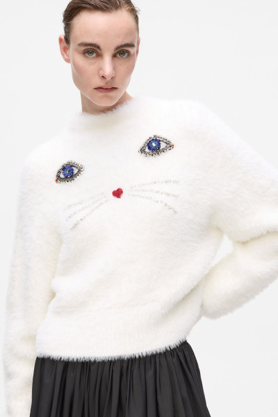 PULÓVER KARL LAGERFELD CHOUPETTE FLUFFY KNIT - Kép 4