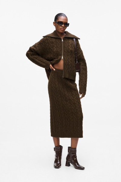 SVETR KARL LAGERFELD CABLE KNIT ZIP UP - Fotografie č. 2