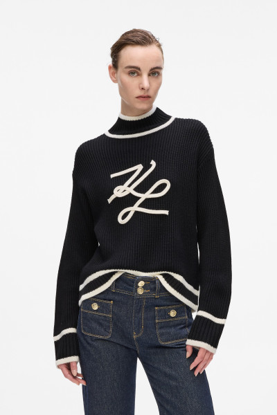SVETR KARL LAGERFELD SOUTACHE AUTOGRAPH KNIT - Fotografie č. 1