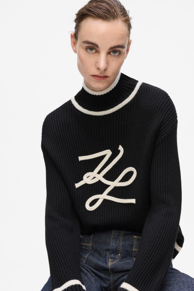 SVETR KARL LAGERFELD SOUTACHE AUTOGRAPH KNIT - Fotografie č. 4
