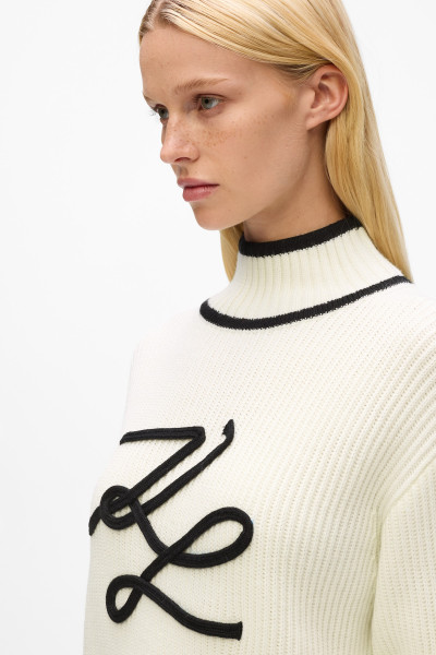 SVETR KARL LAGERFELD SOUTACHE AUTOGRAPH KNIT - Fotografie č. 4