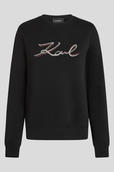 MELEGÍTŐ FELSŐ KARL LAGERFELD SIGNATURE SEQUINS SWEATSHIRT - Kép 5