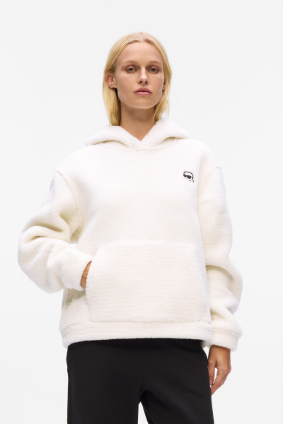 MELEGÍTŐ FELSŐ KARL LAGERFELD IKON PATCH TEDDY HOODIE - Kép 1