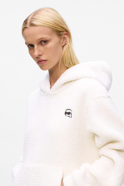 MELEGÍTŐ FELSŐ KARL LAGERFELD IKON PATCH TEDDY HOODIE - Kép 4