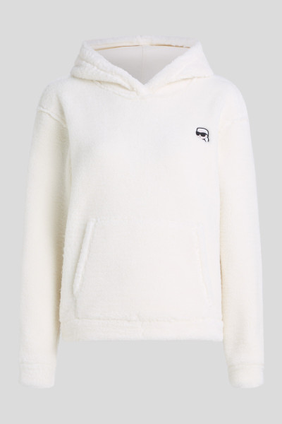 MELEGÍTŐ FELSŐ KARL LAGERFELD IKON PATCH TEDDY HOODIE - Kép 5