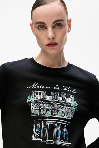 MELEGÍTŐ FELSŐ KARL LAGERFELD PARIS SKETCH STORE SWEATSHIRT - Kép 4