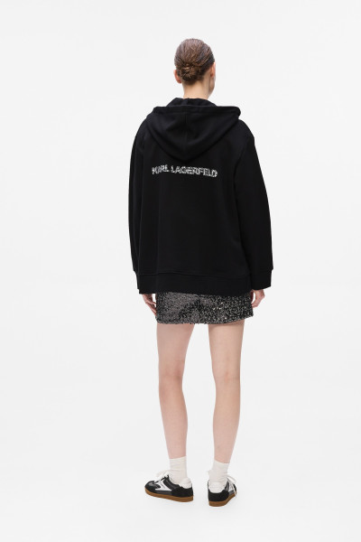 MELEGÍTŐ FELSŐ KARL LAGERFELD SNOW LEO LOGO ZIP HOODIE - Kép 3