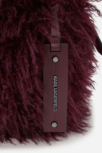 RETIKÜL KARL LAGERFELD K/WEAVE SHOULDERBAG FAUXFUR - Kép 4