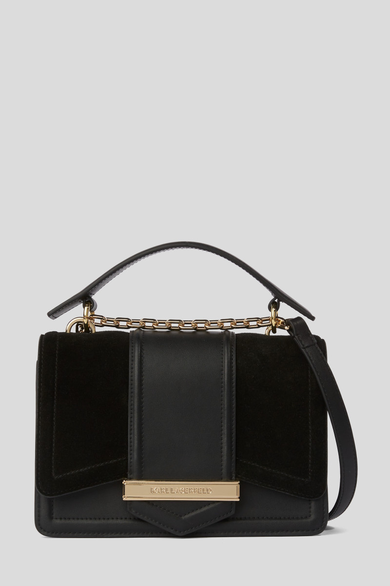 Levně Kabelka karl lagerfeld k/nova shoulderbag suede black/gold
