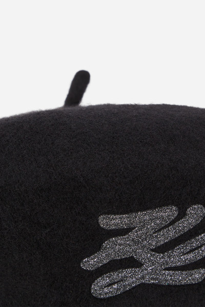 ČEPICE KARL LAGERFELD K/AUTOGRAPH WOOL BERET - Fotografie č. 4