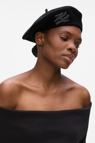 ČEPICE KARL LAGERFELD K/AUTOGRAPH WOOL BERET - Fotografie č. 3