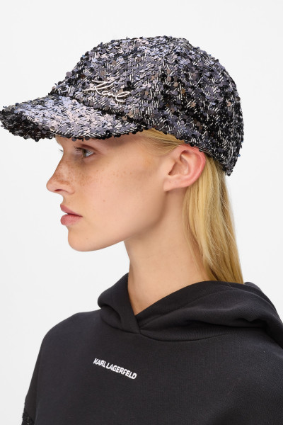 ŠILTOVKA KARL LAGERFELD K/SIGNATURE HERRINGBONE CAP - Fotografia č. 4